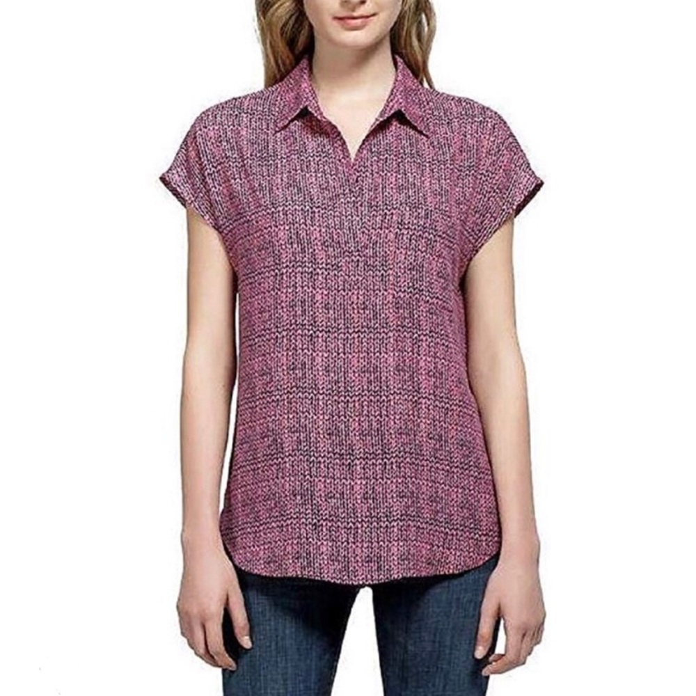 Pink/Black Short Sleeve Women's Top